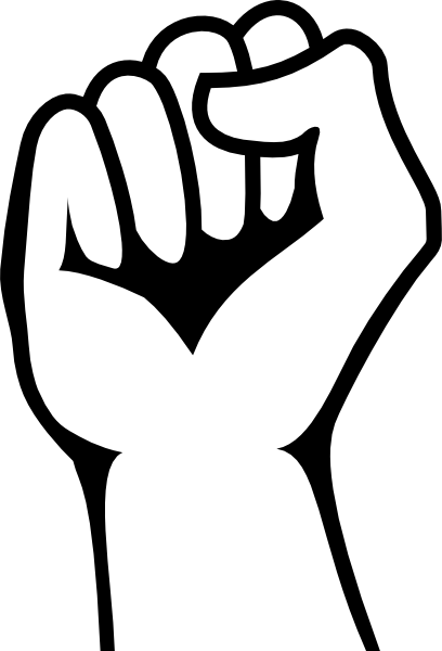 File - Hands - Zip - Fist Hand White Png (408x600)