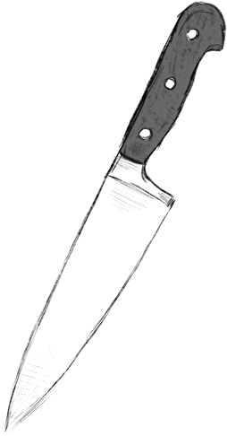 Drawn Khife Transparent - Kitchen Knife Drawing (500x493)