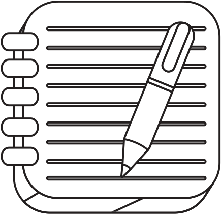 Silhouette Spiral Notebook With Pen Icon - Notebook (550x550)