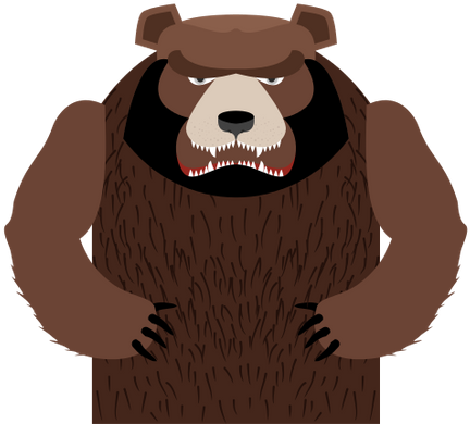 Angry Bear Standing - Bear (499x550)
