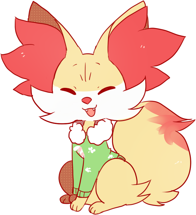 Cat Whiskers Red Mammal Flower Nose Vertebrate Fictional - Fennekin Cute (715x739)