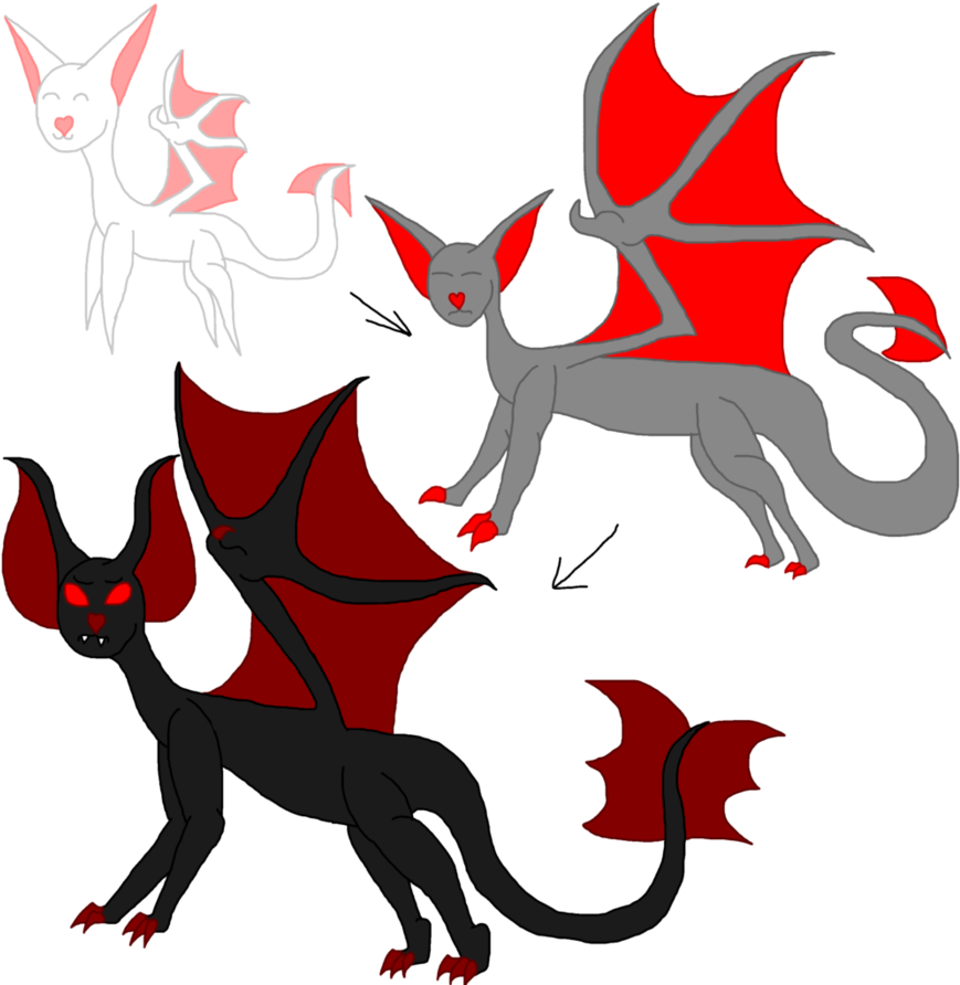 Evolution Monsters-cat Dragons By Darkmoontekaplant - Cartoon (894x894)