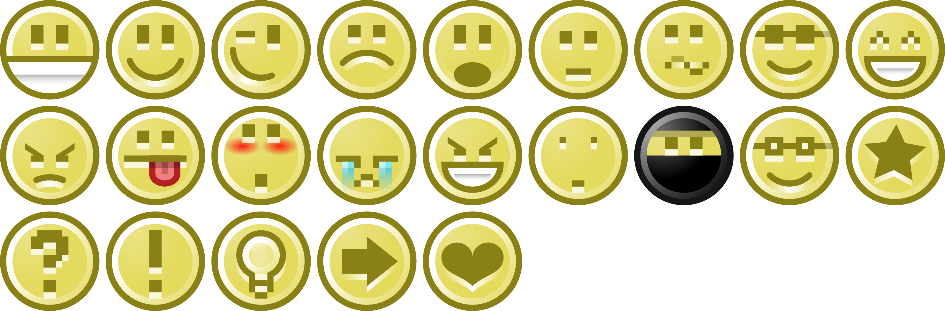 Free Vector Series Of Forum Smileys And Icons - Smiley Face (3200x1053)