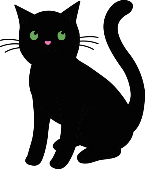 Big Cat Cartoon - Clip Art Black Cat (474x550)
