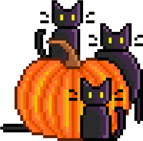 Pumpkin Pixel Art Gif (500x500)