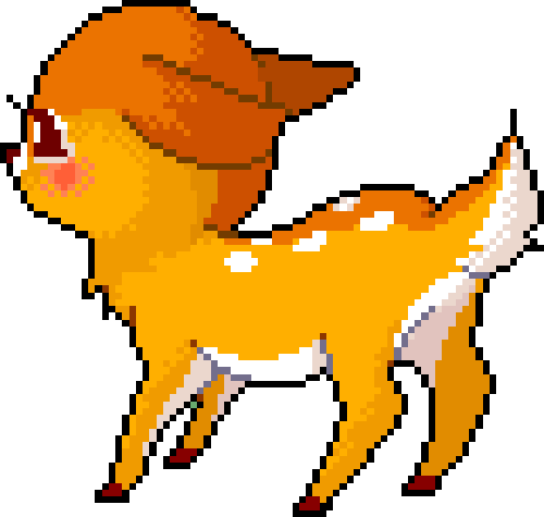 Cute Animal Pixel Art Download - Cute Deer Gif Pixel (500x475)
