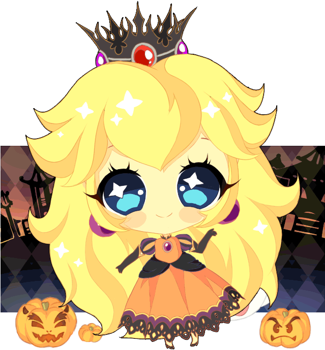 Halloween Princess Peach - Princess Peach Cute Gif (850x700)