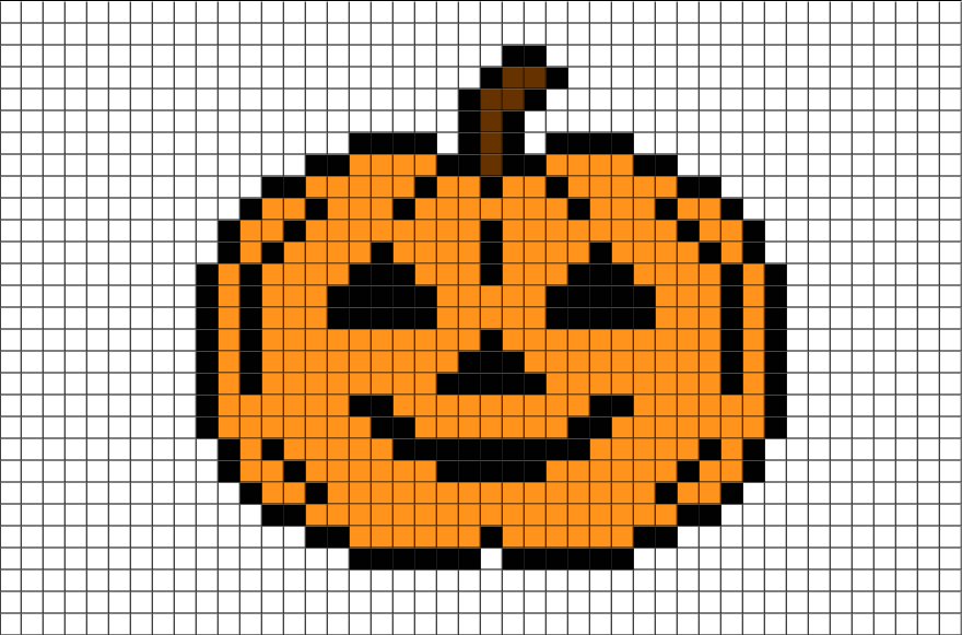 Halloween Pumpkin Pixel Art - Pumpkin Minecraft Pixel Art (880x581)