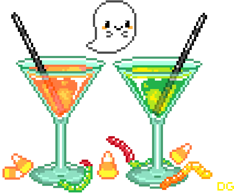 Pixel Halloween Candies Drink Ghost Cute Gif Deergodd - Pixel Halloween Candies Drink Ghost Cute Gif Deergodd (810x624)