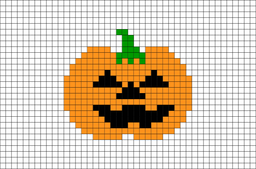 Halloween Pumpkin Pixel Art - Jack O Lantern Pixel Art (880x581)