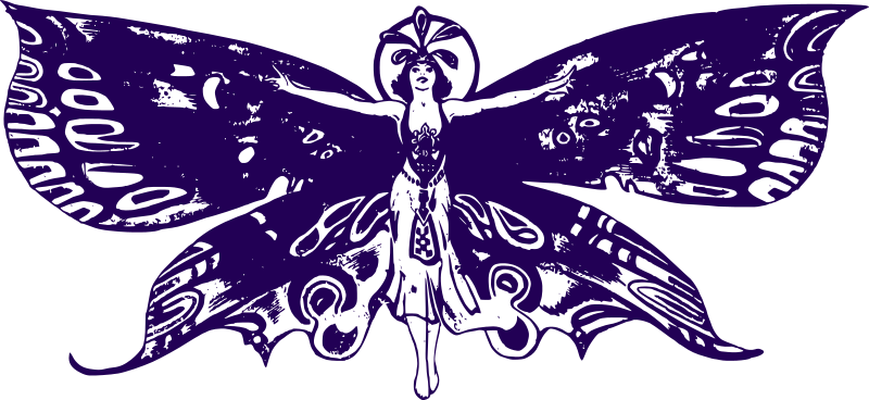 Clip Art Butterfly Woman (800x368)