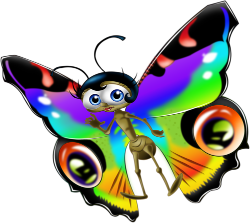 Butterflies Set3 111 - Мультяшные Бабочки (500x447)