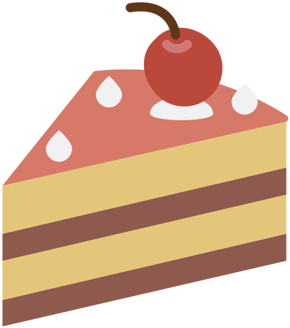 Cherry Cake Slice Flat Icon Transparent Png - Icon (512x512)