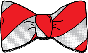 Bowtie Stripe Big Nerdy Bow Casual Classy Neck Fancy - Illustration (670x731)