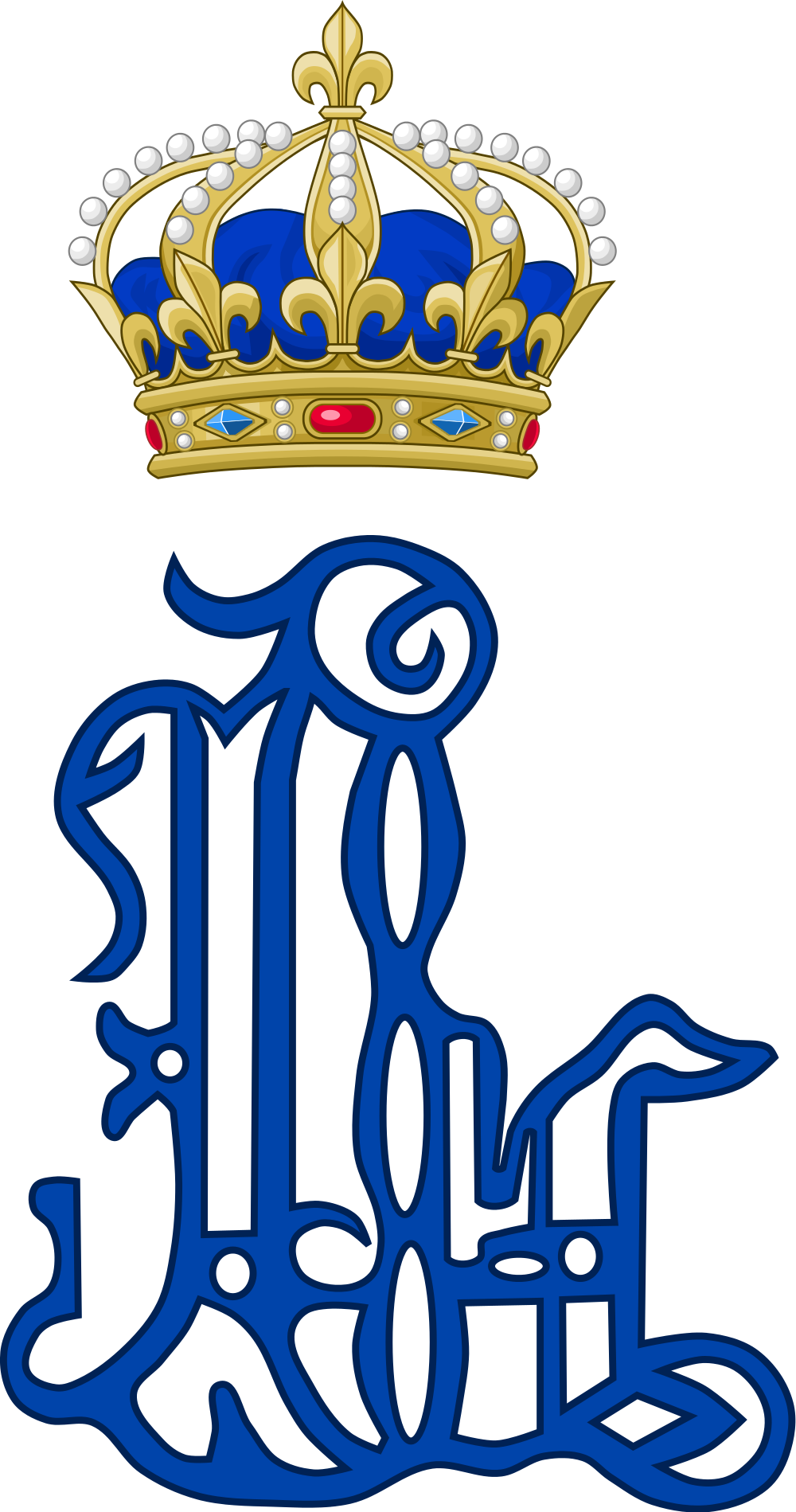 Royal Monogram Of King Louis Xi Of France - Flag: A Proposed Flag Of France (1000x1899)