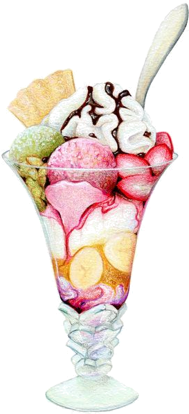 Glaces,ice Cream - Ice Cream Sundae Drawing (570x713)