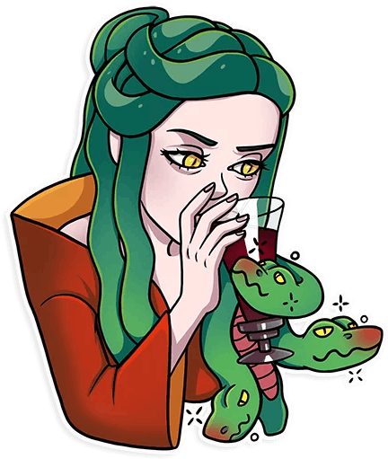 Medusa Jellyfish Sticker Telegram Gorgon - Телеграм Стикеры Медуза (512x512)