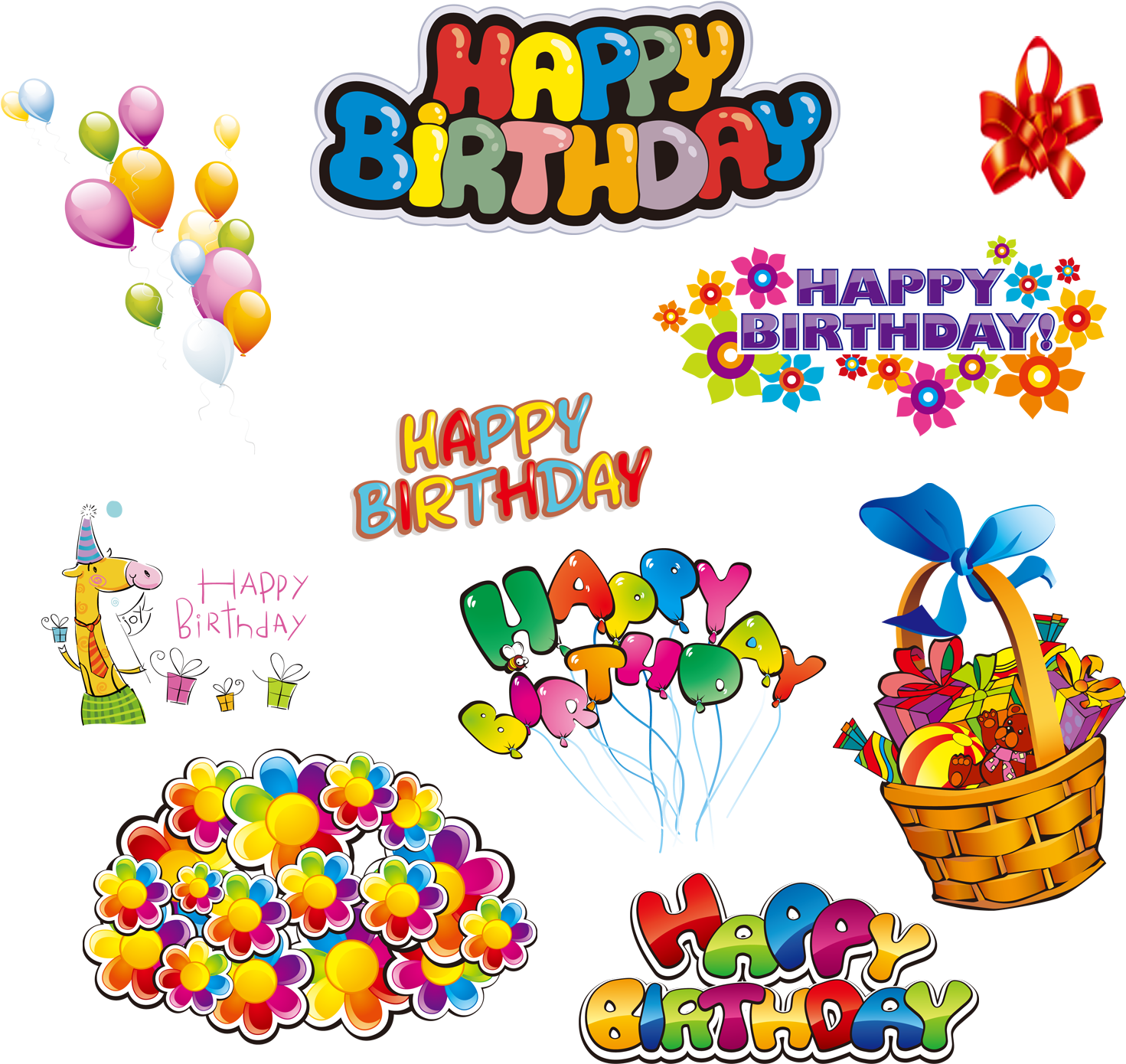 Happy Birthday Party Design Elements - Bon Anniversaire Jean Pierre (1500x1500)