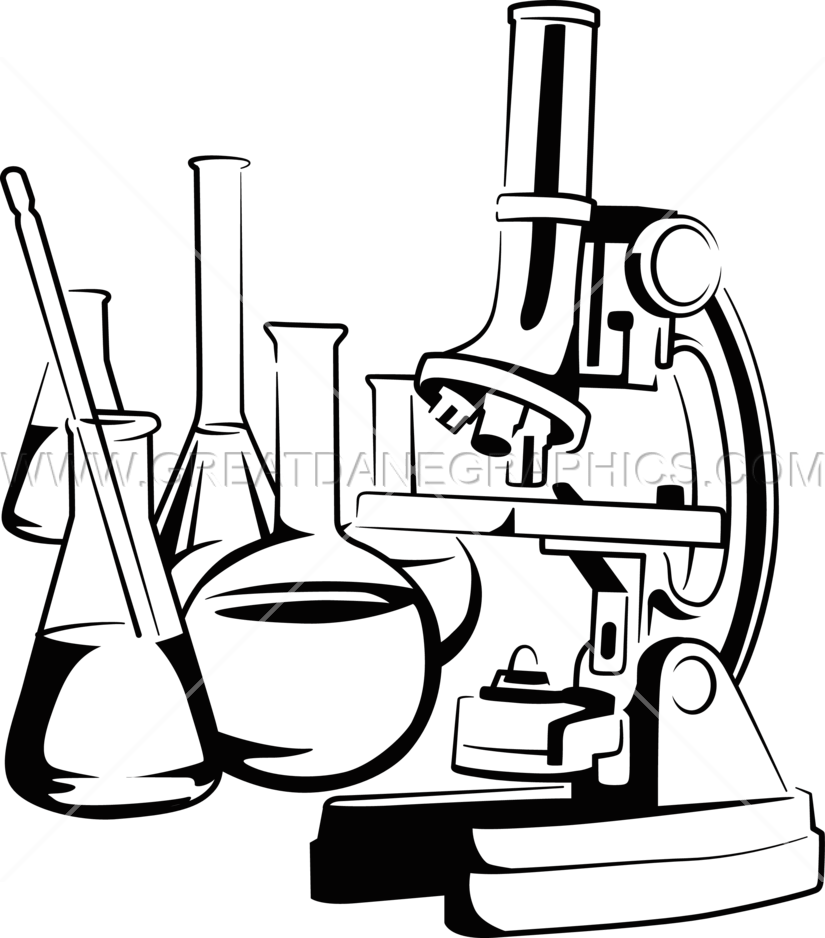 Microscope With Flask Clipart (825x938)
