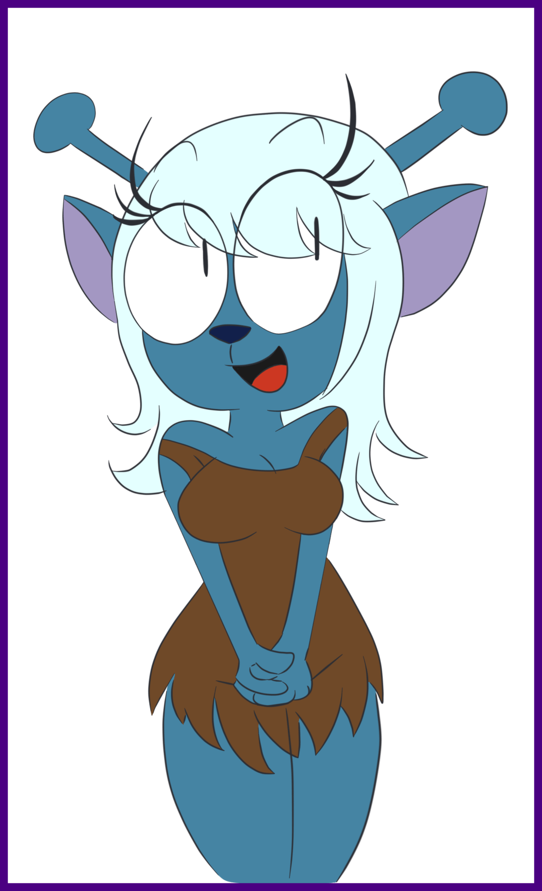 Shocking Blue Emoji Alien Samurai Jack By Krempoolz - 2 Stupid Dogs (1054x1733)