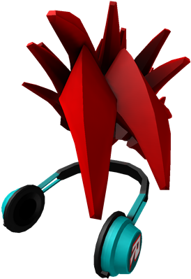 Red Swoosh With Headphones - Headphones (420x420)