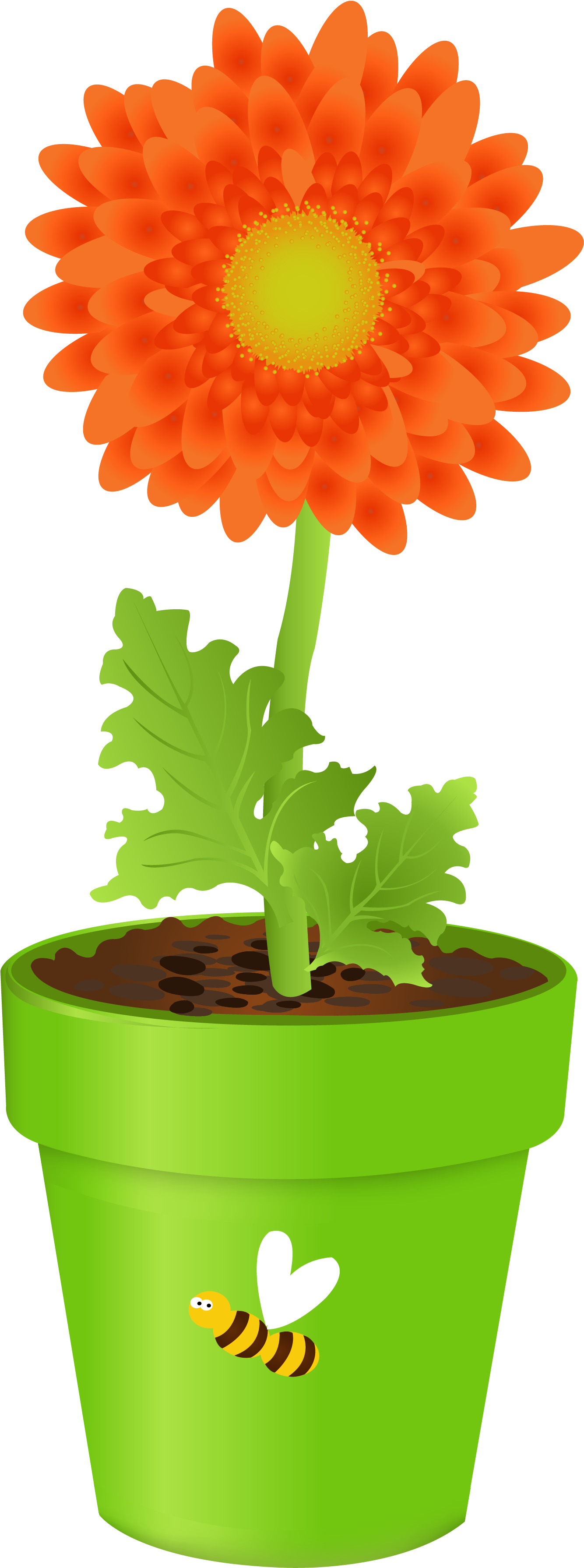 Flowerpot Vase Clip Art Sunflower Png - Fleurs Clip Art (3425x4490)