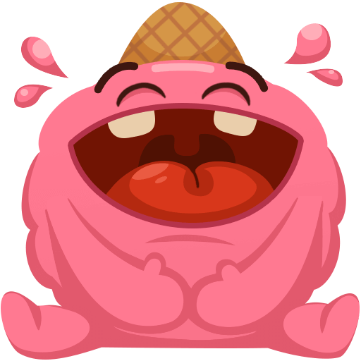 Pinky Ice Cream Cone Sticker For Imessage Messages - Стикеры Рожков (512x512)