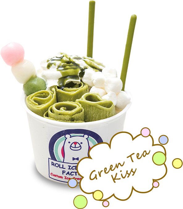 B A S E, ：green Tea - Roll Ice Cream Factory (634x713)