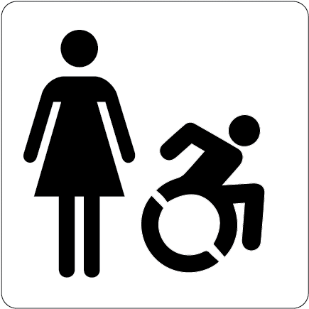 Women Handicapped Restroom Sign - Rae 15" Ny Accessible Ada Parking Stencil - 1/16" Duro-last (457x457)