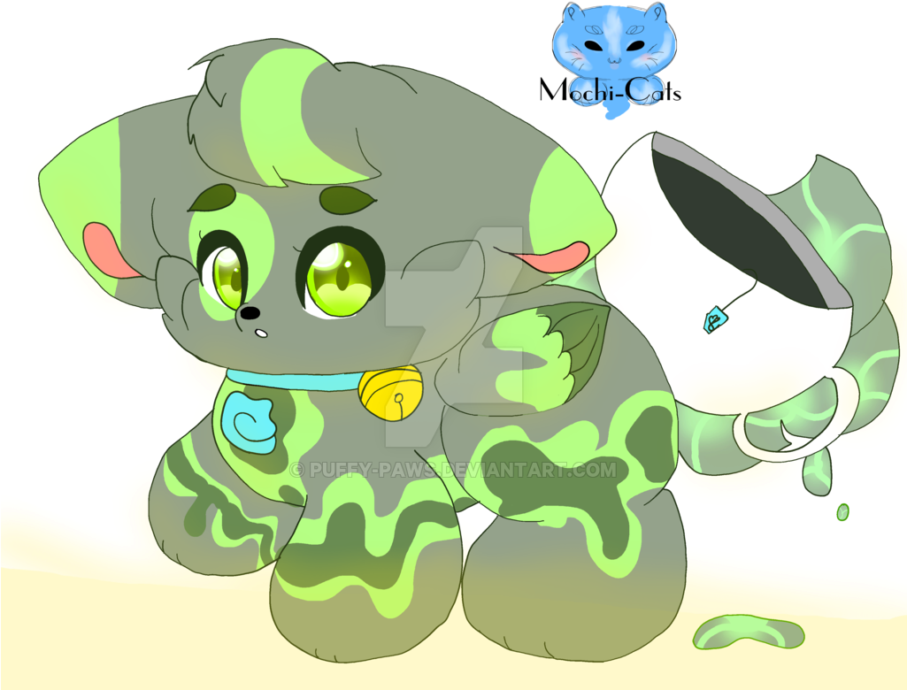 Mochi Cats~ Green Tea~morfi Shapshifter By Yumibun - Cartoon (1024x798)