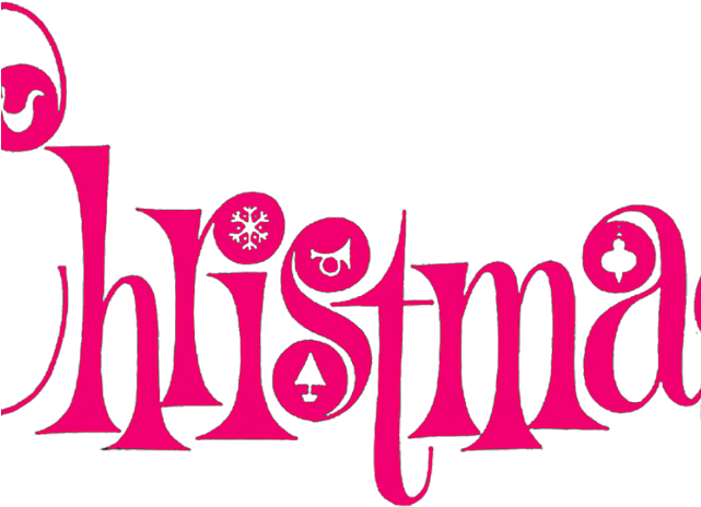 Merry Christmas Text Clipart Pink - Christmas Clip Art (640x480)