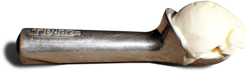 Cropped Vanilla Scoop - Ice Cream Scooper Clipart (1000x332)