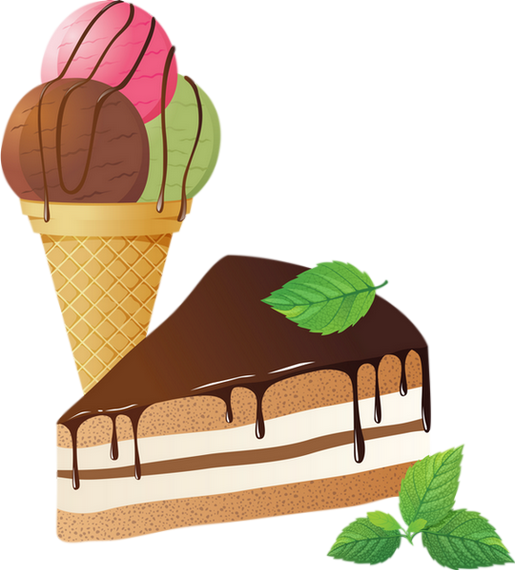Glace Et Part De Gâteau - Vector Graphics (515x570)