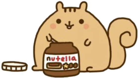 Chocolate Spread Ice Cream Eating Squirrel Food - Cute Cartoon Animal Gifs (604x557)