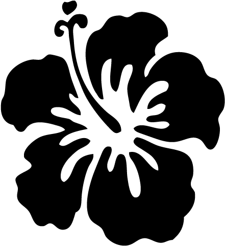 Luau Black And White Clipart Clipart Kid - Hawaiian Flower Clipart (500x500)