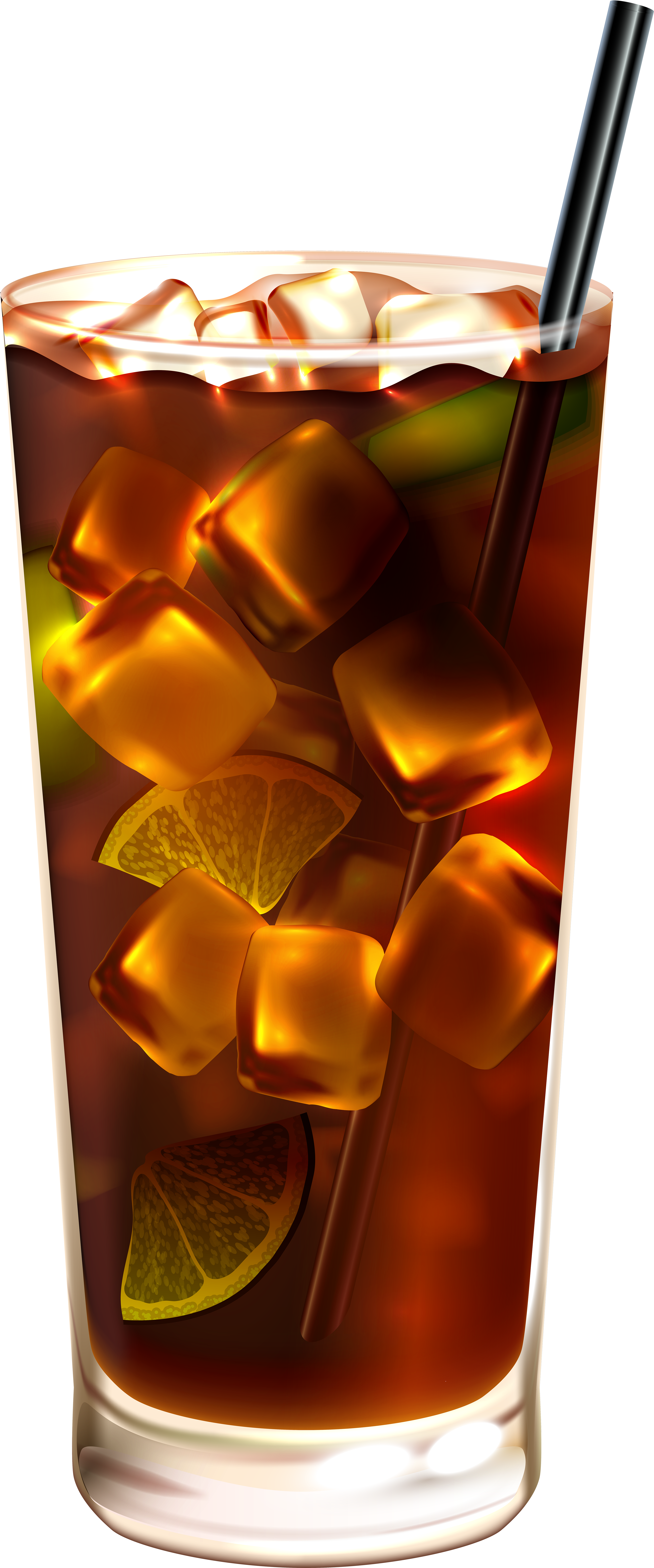 Cola With Ice Png Clip Art - Ice Tea Vector (3371x8000)