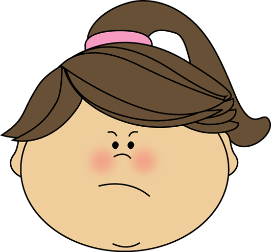 Angry Face Girl - Happy Girl Face Clip Art (530x493)