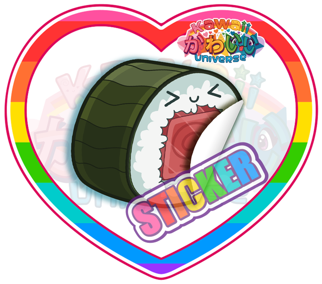 Cute Spicy Tuna Sushi Piece Sticker - Sushi (646x646)