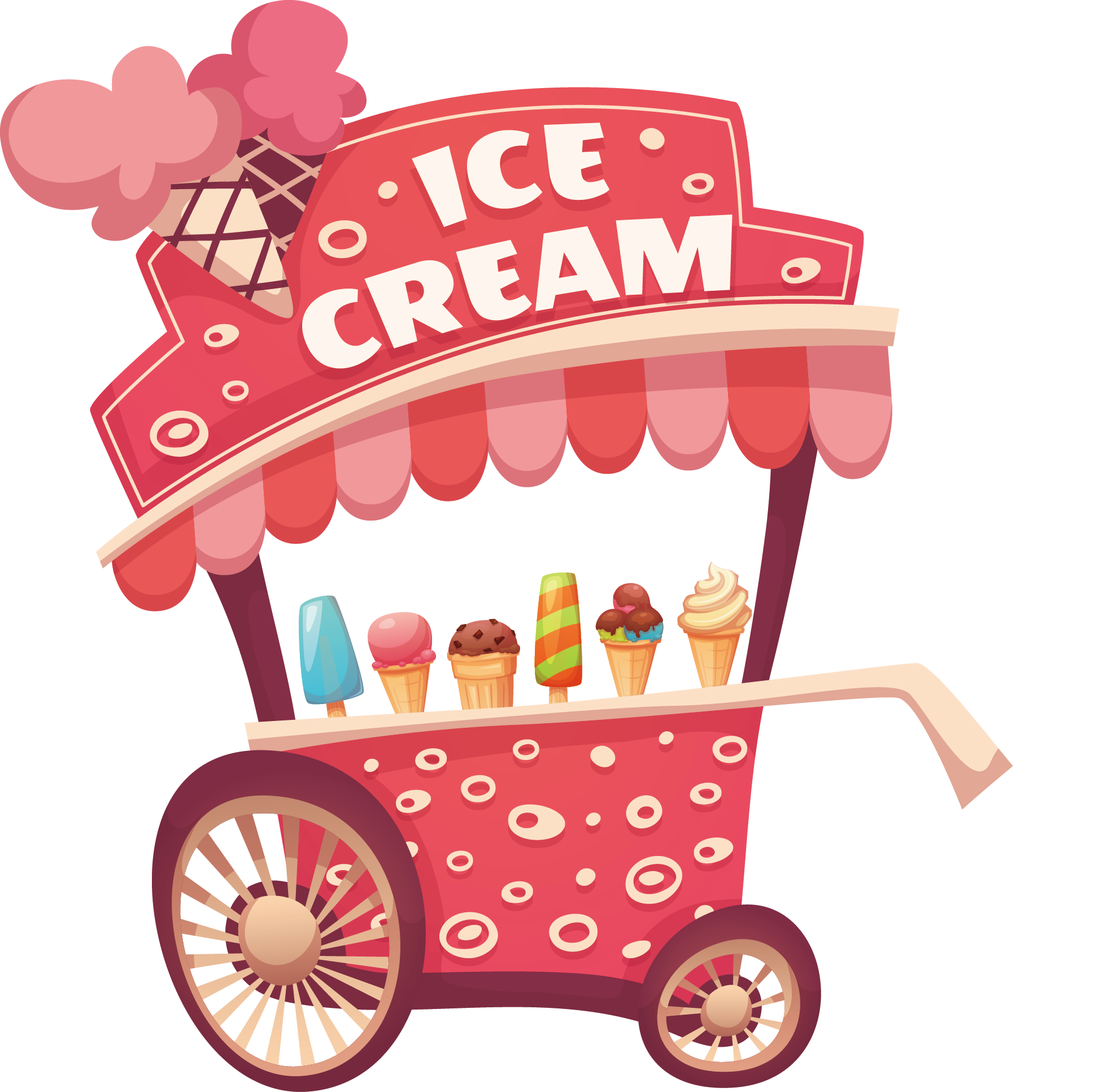 Ice Cream Cart Clip Art - Ice Cream Cart Clipart (1969x1934)