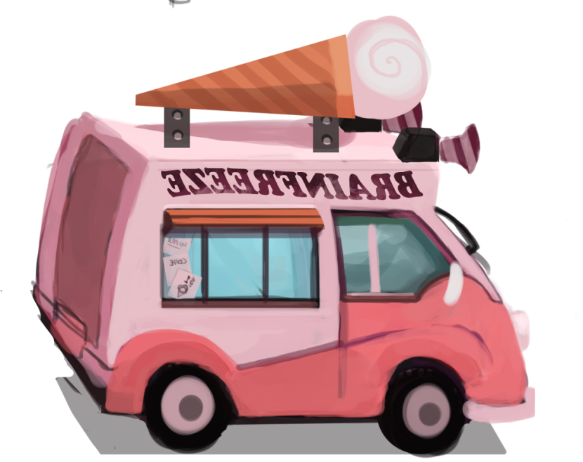 Ice Cream Truck Clip Art - Compact Van (830x658)