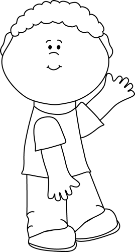 Black And White Boy Waving - Black And White Boy Png (269x500)