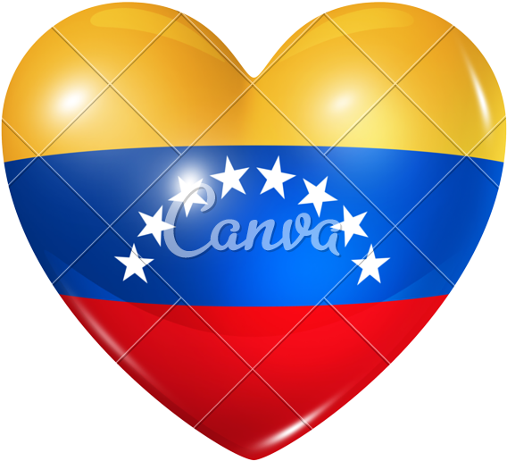 Love Venezuela, Heart Flag Icon - Canva (800x744)