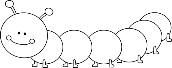 Long Black And White Caterpillar - Caterpillar Clipart Black And White (550x219)