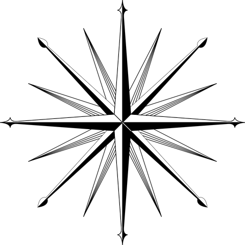 Wind, Rose, Compass, Direction - Blank 16 Point Compass Rose (480x480)
