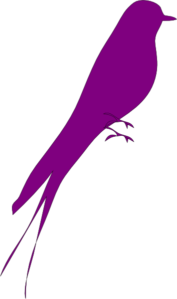 Bird Clip Art At Clker - Purple Bird Transparent (354x599)