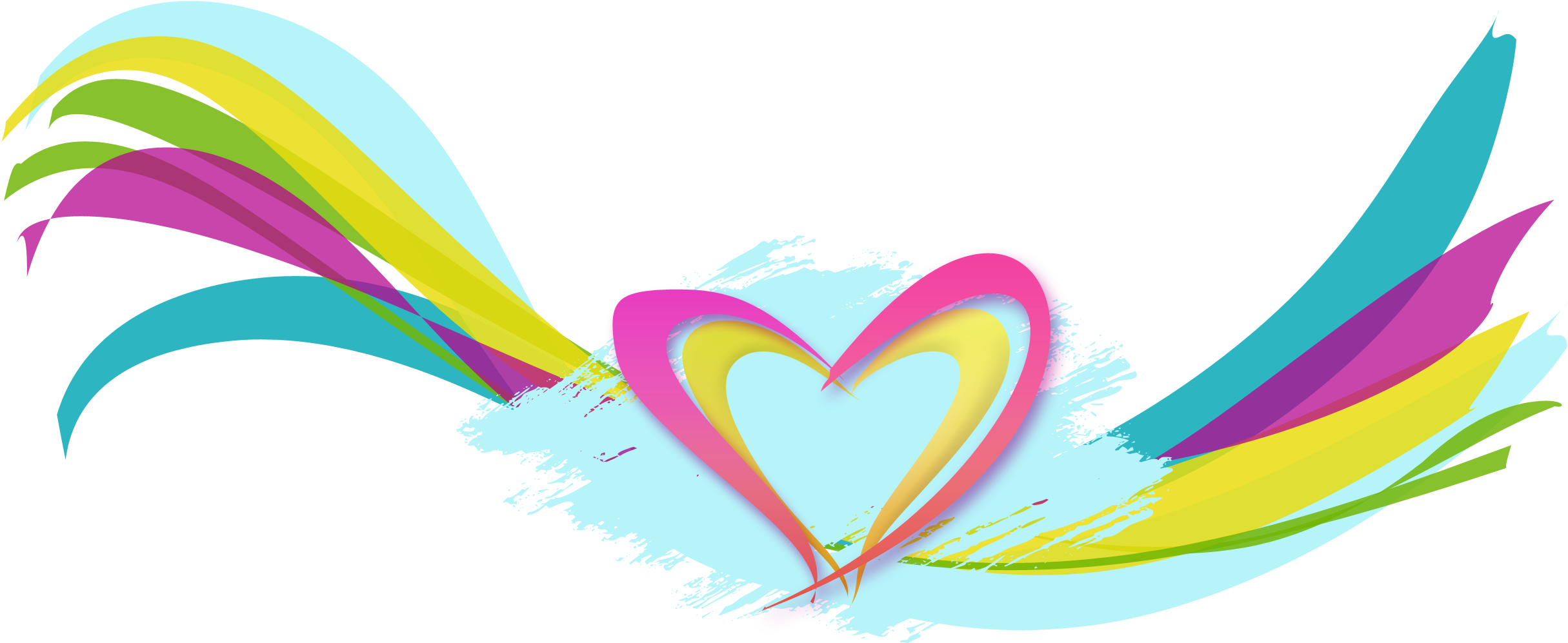 Heart Green Wave Clip Art - Wave (2500x1098)