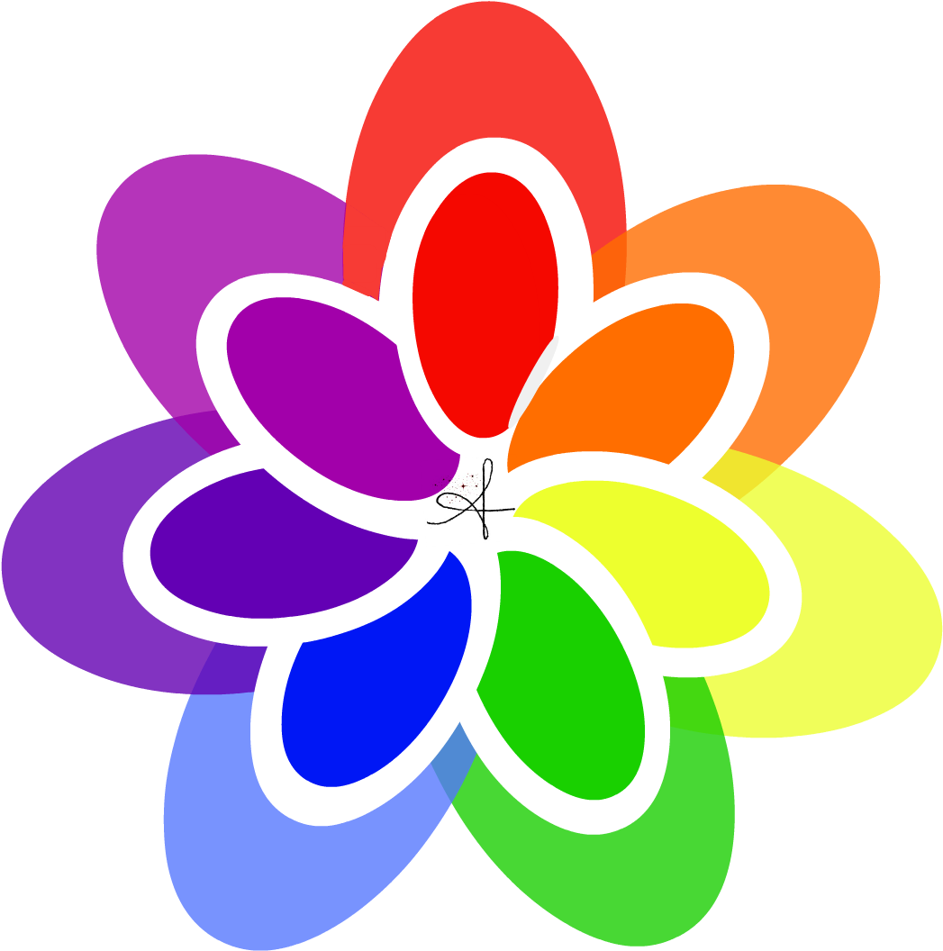 Rainbow Violet Petal Flower Clip Art - Rainbow (1185x1196)