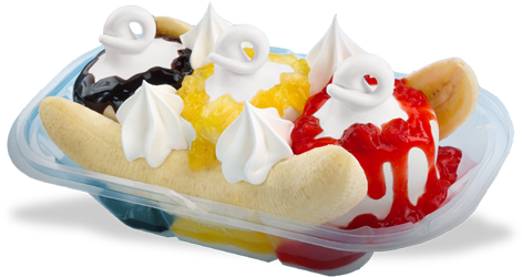La Especialidad Clásica Presentando El Helado Con Los - Banana Split Dairy Queen Prices (470x432)