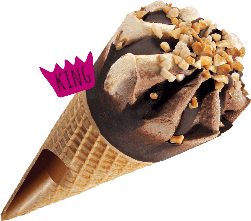 Chocolate & Caramel King - Chocolate Caramel Ice Cream Cone (590x453)