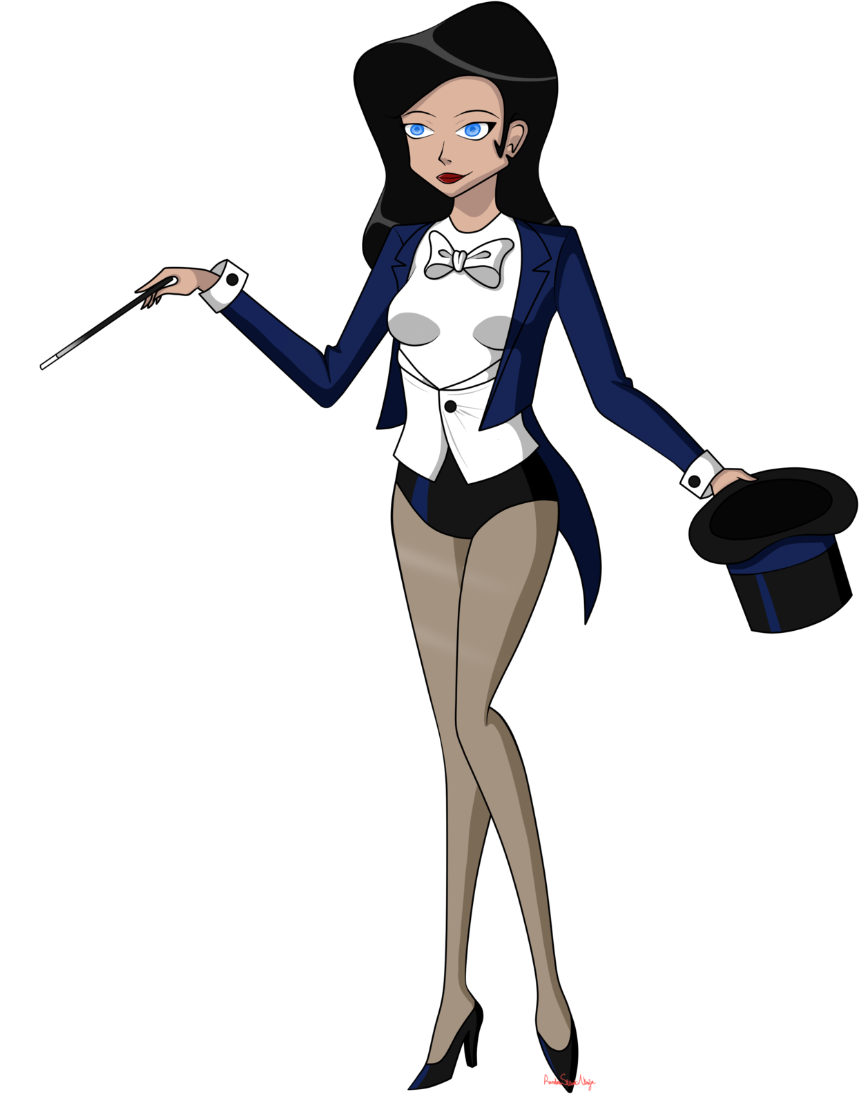 Zatanna Zatara Top Hat - Cartoon (1280x1629)